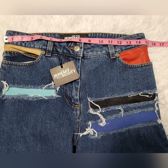 NWT Jeremy Scott Patchwork Jeans Size 6 Made in Italy - Picture 7 of 12